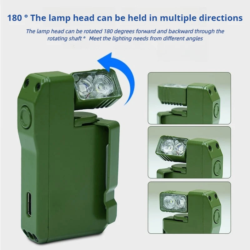 EDC Flashlight 400 Lumens Rechargeable Mini Dual Light RGB White Type C Portable Pocket Flashlight for Outdoor Camping Hiking
