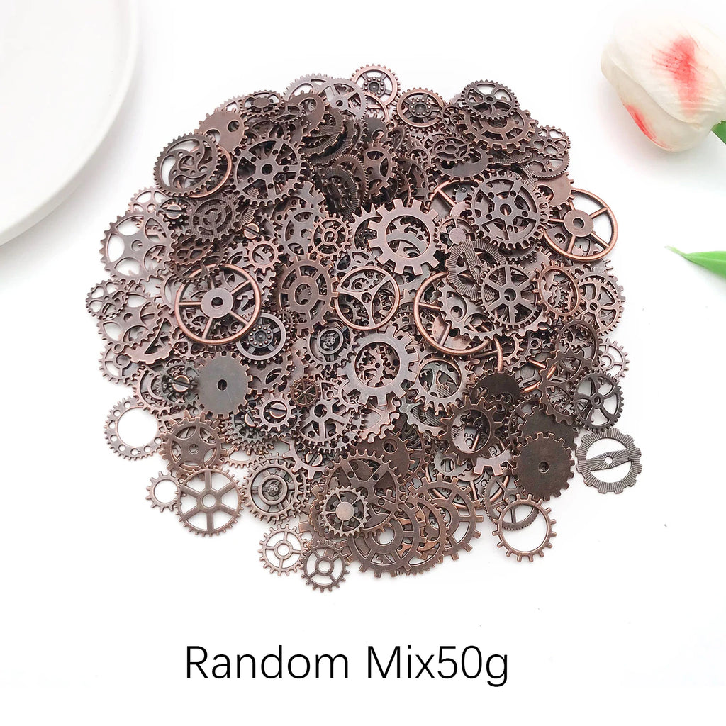 1 Bag Random Assorted Steampunk Zinc Alloy Gear DIY Pendants, Jewelry Craft Findings & Supplies.