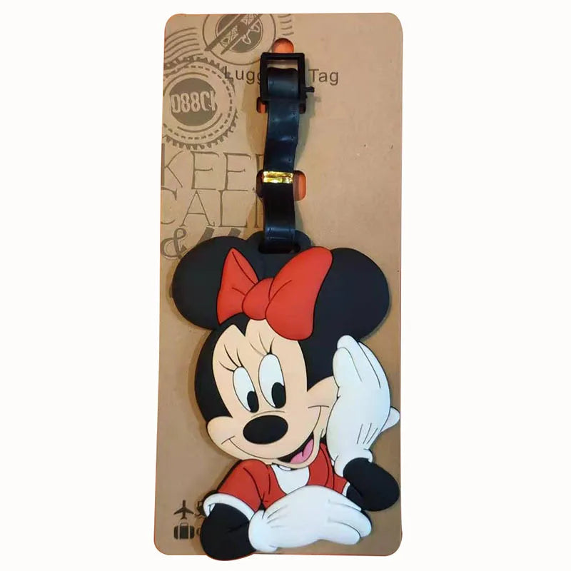 Classic Mickey Mouse Travel Accessories Luggage Tag Silica Gel Suitcase ID Addres Holder Baggage Boarding Tag Portable Label