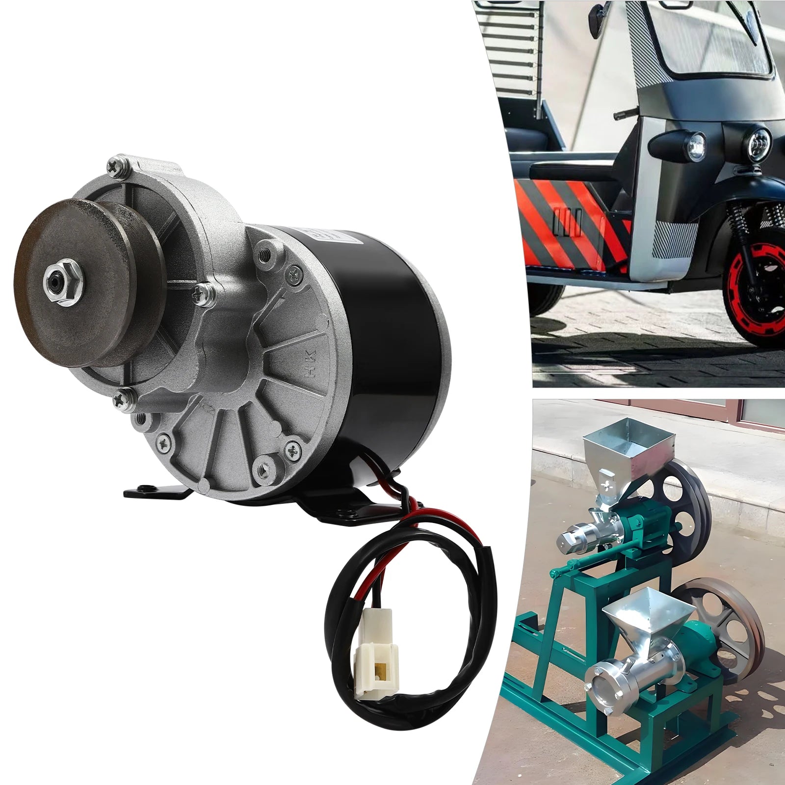 12/24/36v Powerful Electric Motor with Belt Pulley Kit Low Speed High Torque Electric Motor for Various Industrial Uses