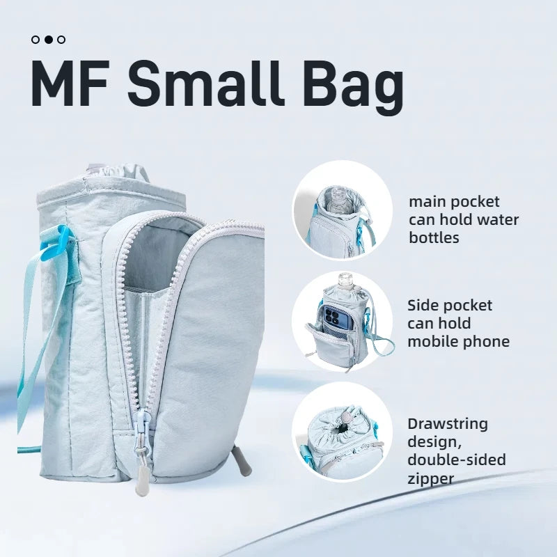 Small Water Bottle Carrier Bag with Adjustable Shoulder Strap Convenient Outdoors Water Bottle Pouch with Phone Pocket