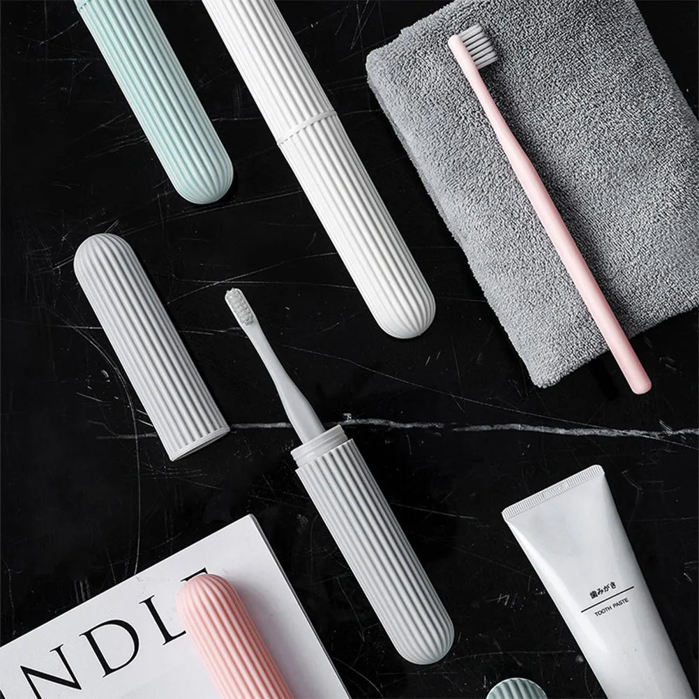 4Pcs Portable Toothbrush Storage Case Lightweight Plastic Dustproof Box Travel Business Trip Toothbrush Protector