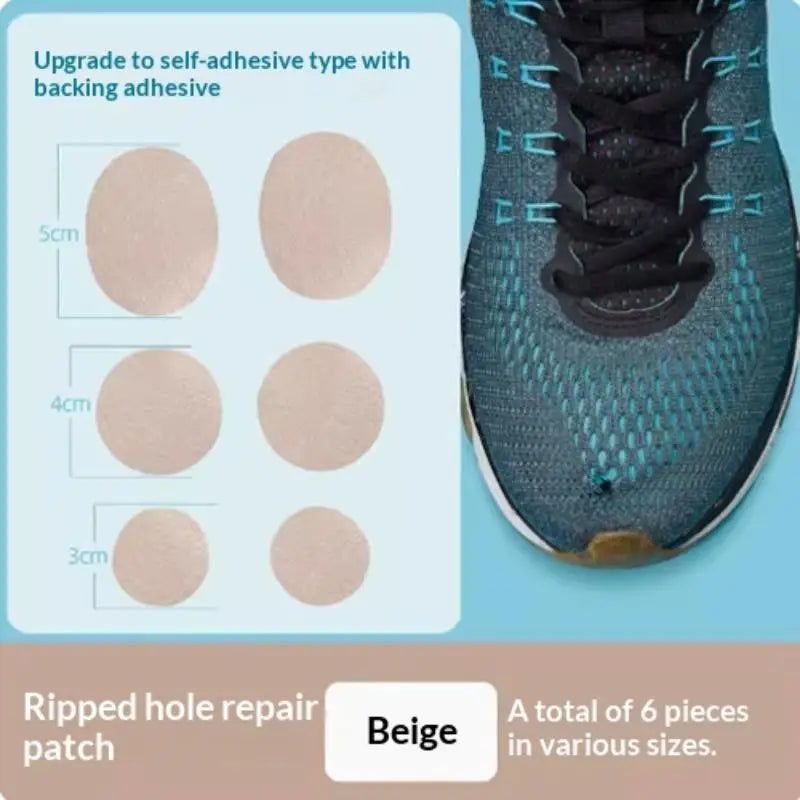 New Self Adhesive Shoe Hole Repair Patches No Glue Required Wash Resistant For Fixing Mesh Sneakers Sports Casual Shoes