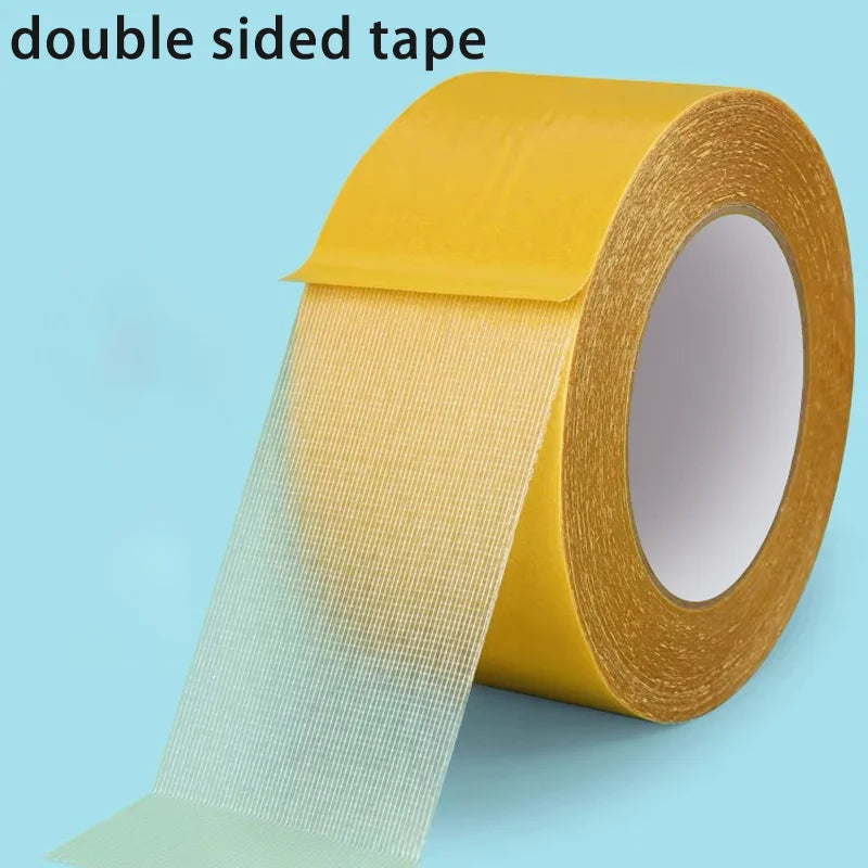 10M Double Sided Tape High Viscosity Grid Fiber Transparent Double Sided Tape Sticky Waterproof Adhesive Fiber Mesh Tapes