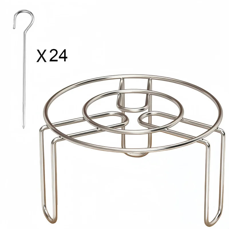 Stainless Steel Vertical Grill Rack Detachable String Grill Vertical Barbecue Skewer Bracket 12/24/36/48 Skewer Holder