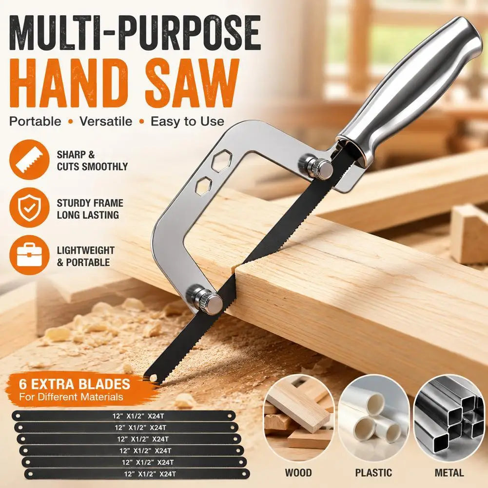 Mini Hacksaw Stainless Steel Frame Small Hacksaw Household DIY Small Handheld Saw Hand Saw For Wood / Plastic / Metal Cutting