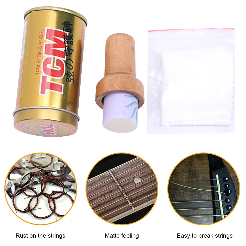 Guitar String Cleaner Lubricant Guitar Strings Cleaner Eraser Guitar String Maintenance Kits for Cleaning String and Fretboard