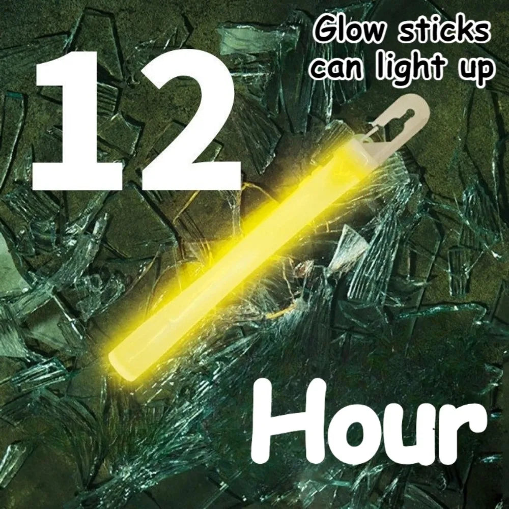 12 Hour Emergency Glow Sticks Bright Light Survival Safety Stick Waterproof Camping Hiking Fishing Power Outage Outdoor Use