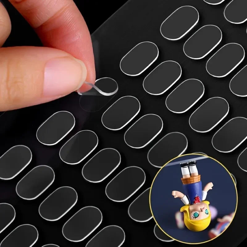 200pcs Transparent Double-Sided Tape Pads - Non-Marking, Anti-Skid Adhesive for DIY Projects & Model Car Decor Double
