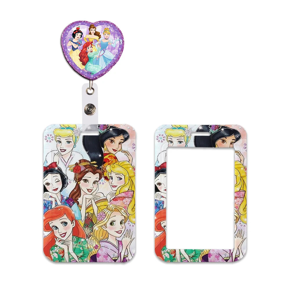 Disney Princess New Arrival Card Holder Student Keychain Girl Bus Metro Protective Case School Card Cover Kid Personalized Gifts