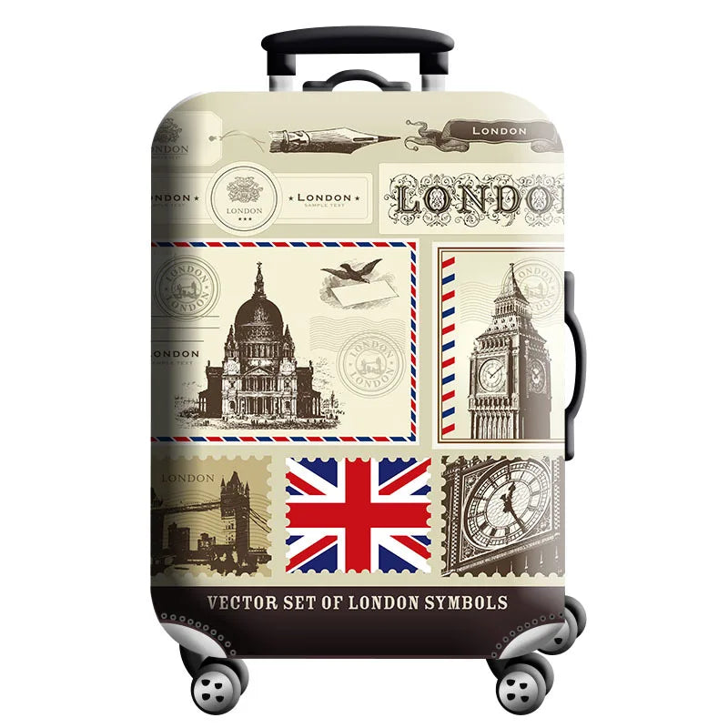 Thick Elastic World Map Luggage Protective Cover Zipper Suit For 18-32 inch Bag Suitcase Covers Trolley Cover Travel Accessories