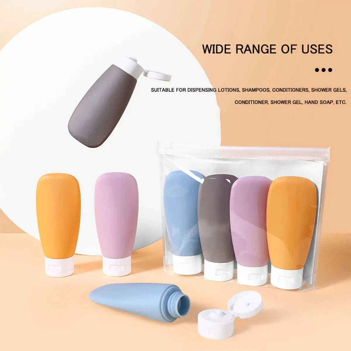 3/4Pcs Travel Botttles Set Refillable Bottle Cosmetic Containers 60ml Cream Lotion Shampoo Travel Dispenser Squeeze Tube Makeup