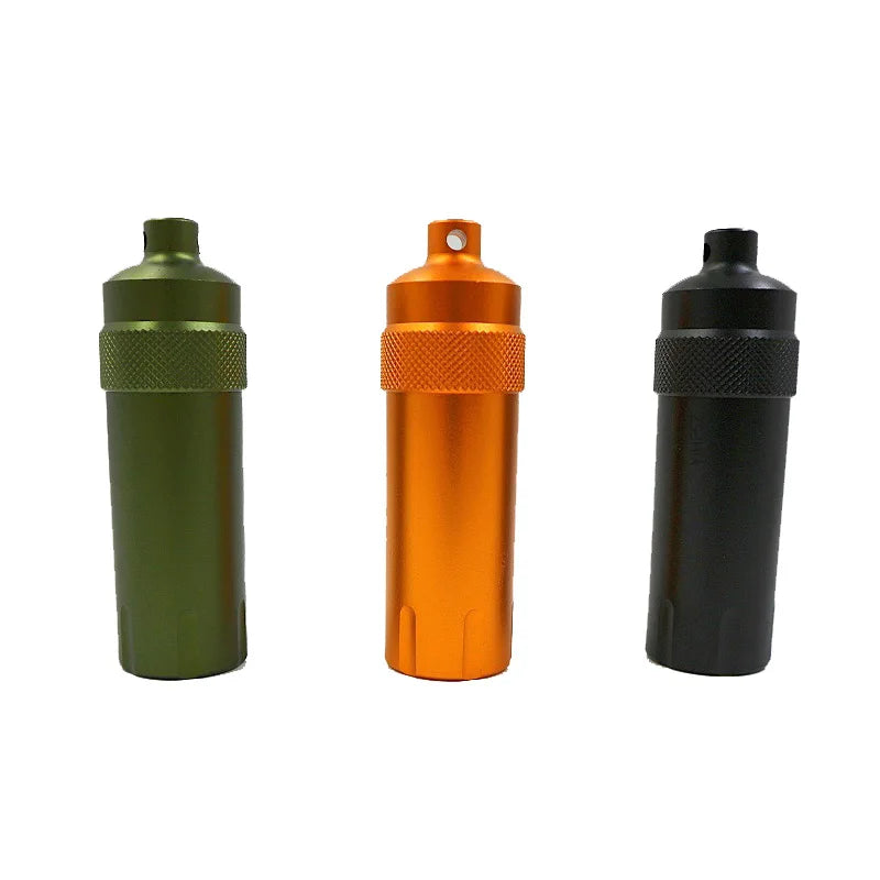 Waterproof Seal Bottle Aluminum EDC Survival Kit Capsule/Pill Airtight Case Outdoor Tools Seal Tank Storage Container