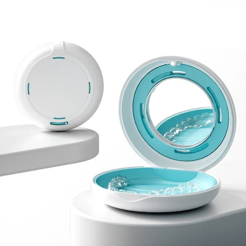 Orthodontic Case Dental Invisible Braces Retainer Box With Mirror Mouth Guard Denture Storage Aligner Case Oral Hygiene Organize