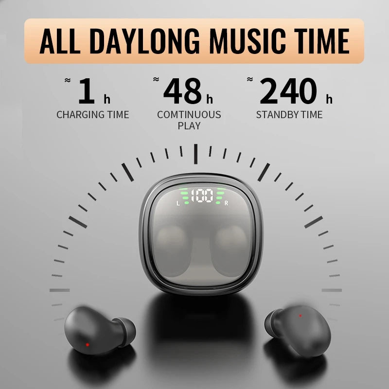 Mini Bluetooth 5.3 Headset HD Hifi Earbuds Invisible Sleep Game Sports Headphones Touch Control Earphones for Men Women