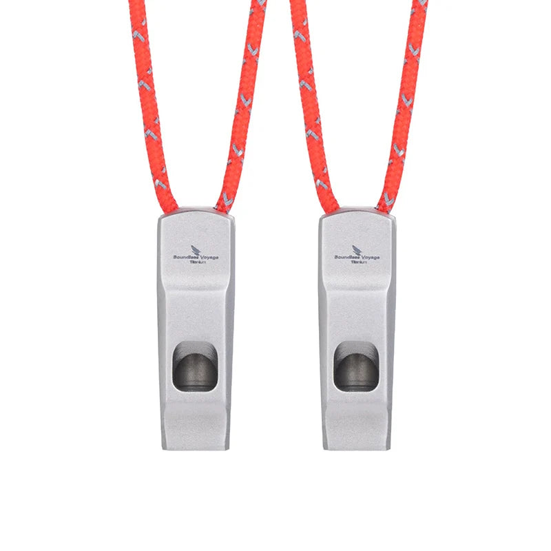 Boundless Voyage Titanium Whistle 120dB Emergency Survival Safety Gear Camping Loud Signal Whistle with Lanyard