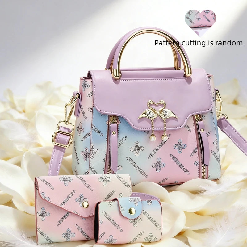 Colorful handbags, gradient messenger bag, small square bag, swan bag, shoulder bag, beautiful women's bag, colorful ladies' bag