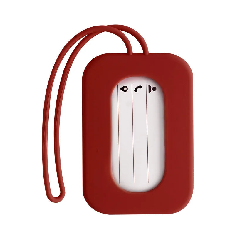 Silicone Travel Luggage Tags Name & ID Card Holder Solid Color Suitcase Label Baggage Boarding Bag Tag Travel Accessories