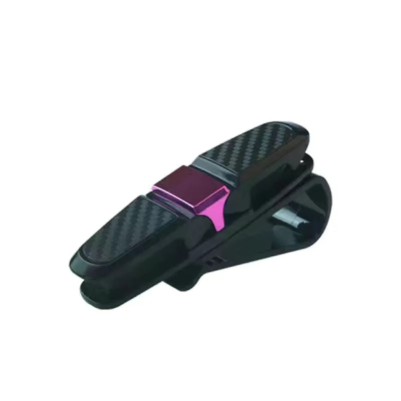 Car Sunglasses Frame Carbon Fiber Bills Glasses Clip Multi Function In Car Creative Eye Box Card Double Headed Clip On Board