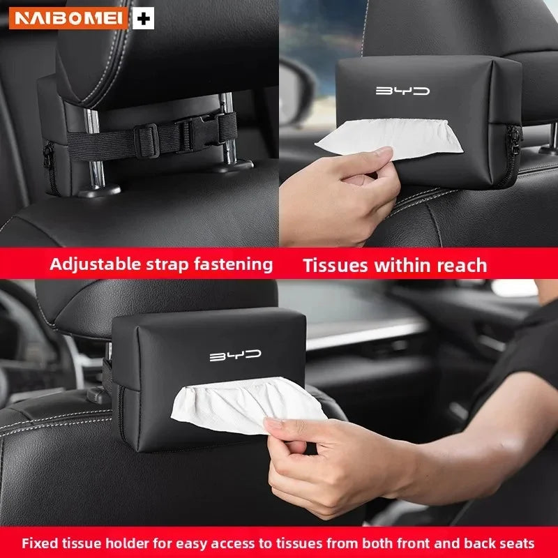 Anti-Scratch Car Armrest Tissue Box for BYD Seal Dolphin Yuan Plus Seal U Frigate 07 Tang EV Han EV Song Pro Auto Accessories