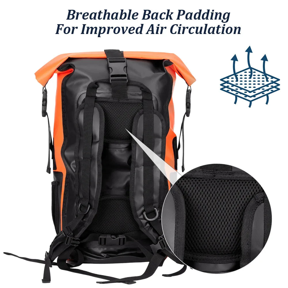 35L Waterproof Rolltop Dry Bag Outdoor Mountaineering Kayak Camping Backpack Trekking River Water Sports Adventure Gear