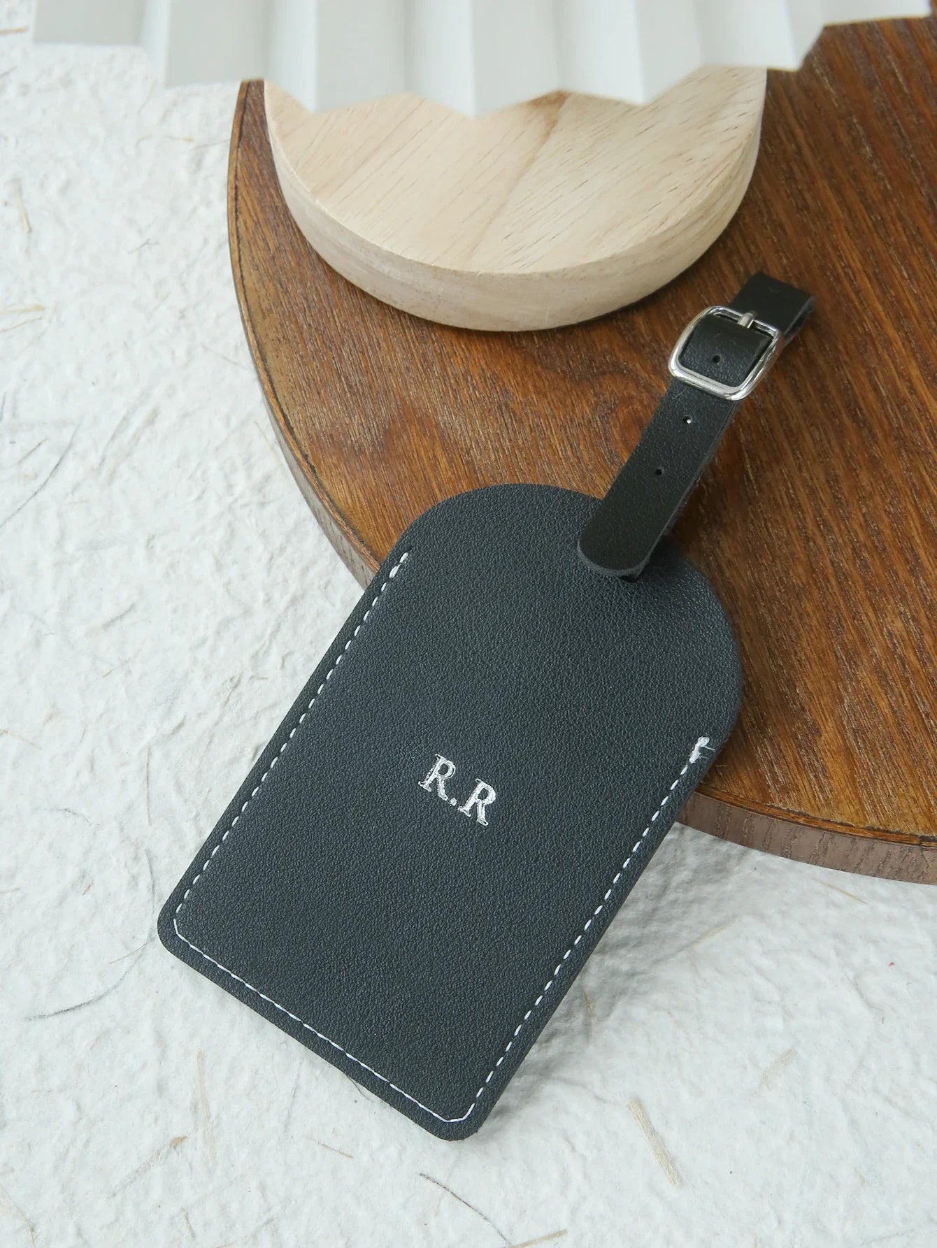 1PC Custom Name Luggage Tag Customized Name Vegan Leather Luggage Tags with Privacy Name Card Personalized Travel Bag Tag