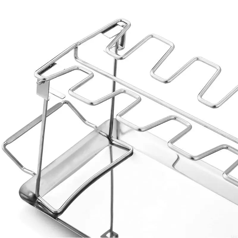 Stainless Steel Chicken Wing Leg Rack Grill With BBQ Pan Barbecue Accessories