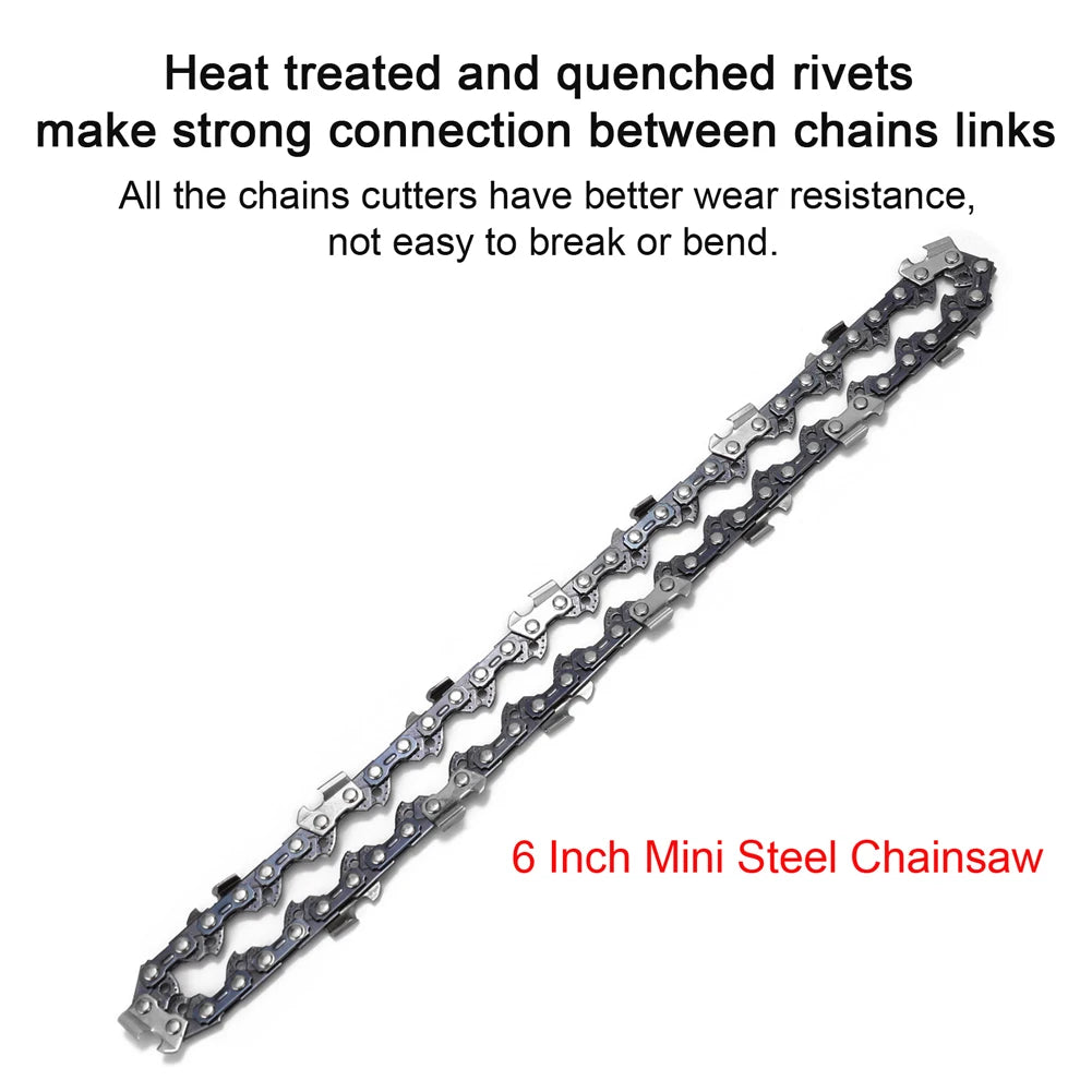 Chains Steel Chainsaw Chains 6 Inch Mini Steel Chainsaw Chains Electric Chainsaws Accessory Practical Chains Replacement