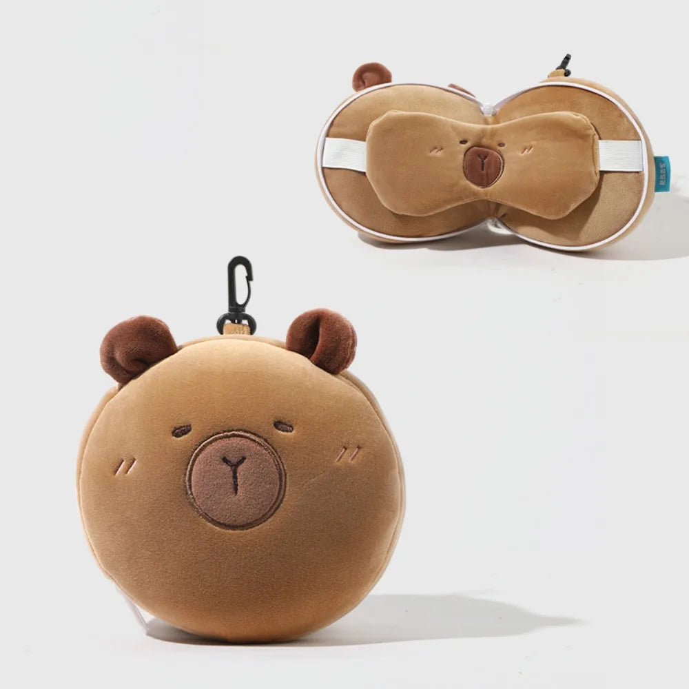 Cartoon U-Shaped Pillow Capybara Neck Pillow Car U-Shaped Neck Support Multifunctional Cervical Pillow