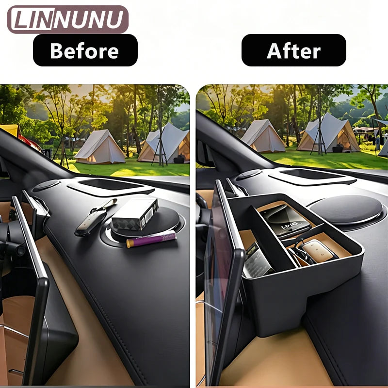 LINNUNU Car Storage Box Behind Dashboard Screen For Geely STARRAY EM-i EX5 EM-i 2026 Galaxy Starship 7 Tray Interior Accessories