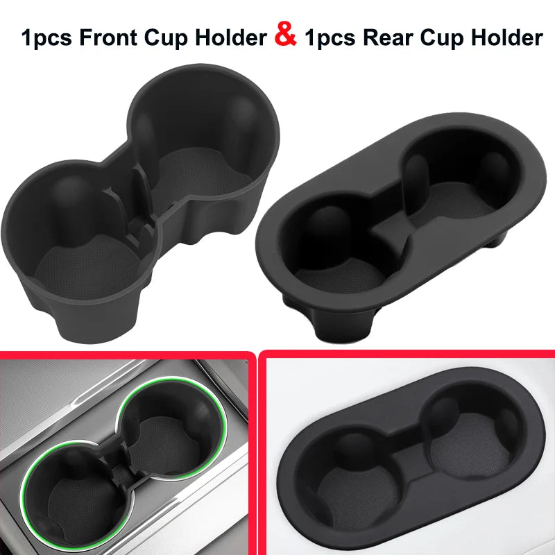 for New Tesla Model Y Juniper 2025 Interior Accessories Center Console Cup Holder Glasses Tray Armrest Box Protect Cover MY 2026