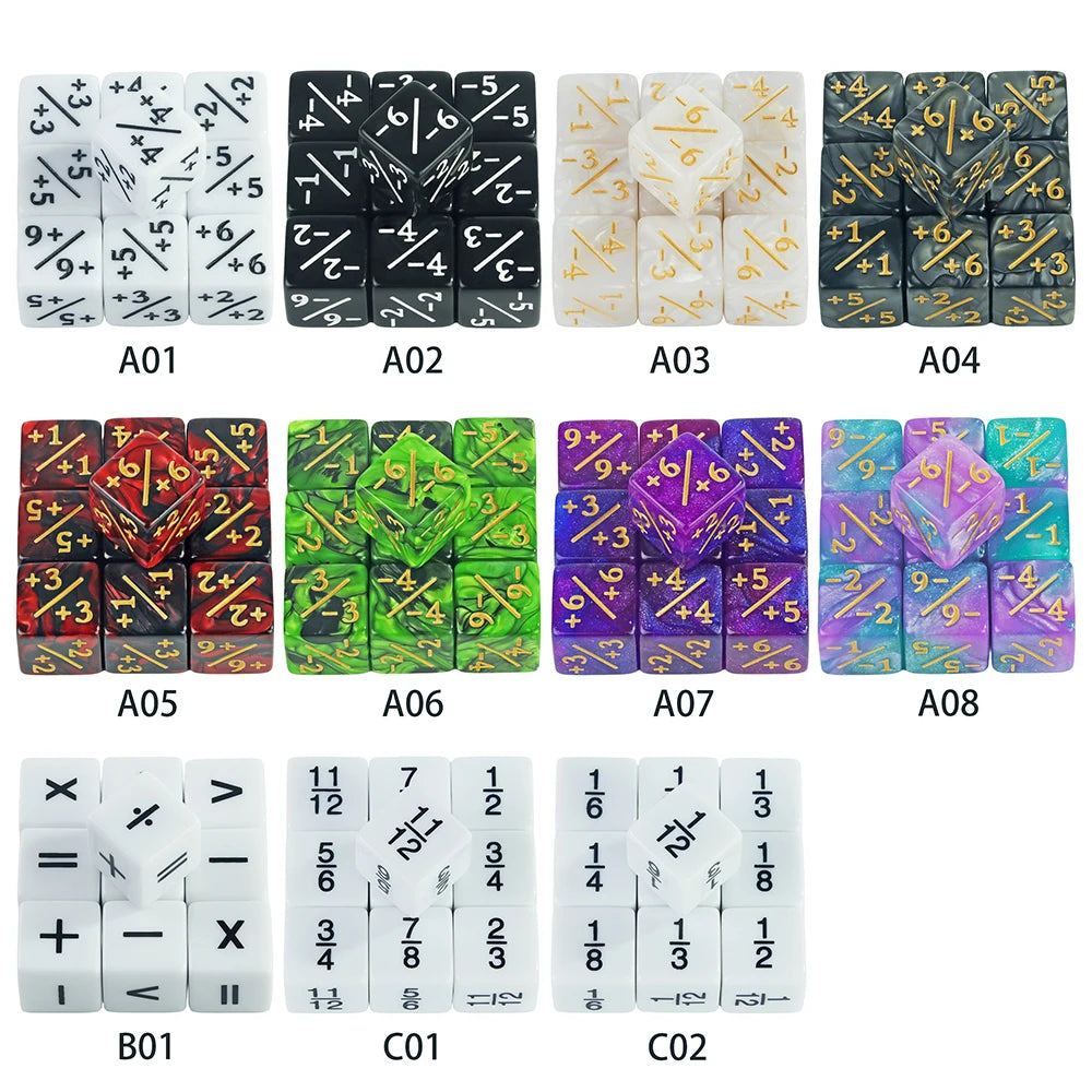 10 Pieces Dice Counters Token Dice, D6 Dice Compatible with Card Game Accessories