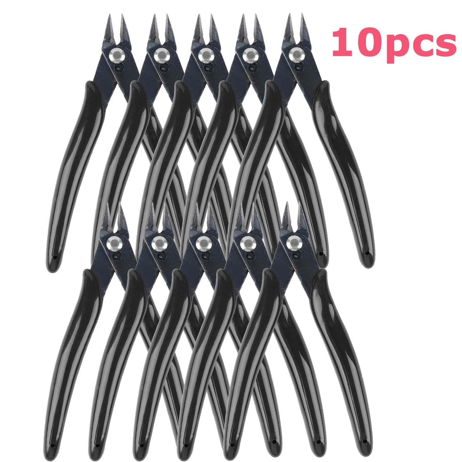 Micro Wire Cutters 5" Flush Pliers, Diagonal Side Nippers for Electronics & Plastic Models (Black)