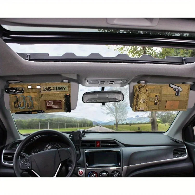 Car Visor Organizer Tactical Storage Bag Sun Shade Pouch Multifunctional ToolBag for Trucks Pickup SUVs Driving Accessories