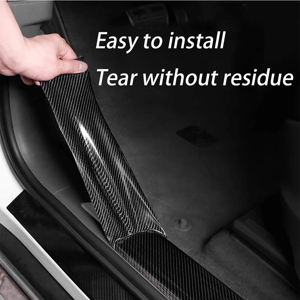 1-10M Car Door Edge Anti-Scratch Tape Black 3D Nano Carbon Fiber Universal Car Side Mirror Protector Strip Waterproof Film Tape