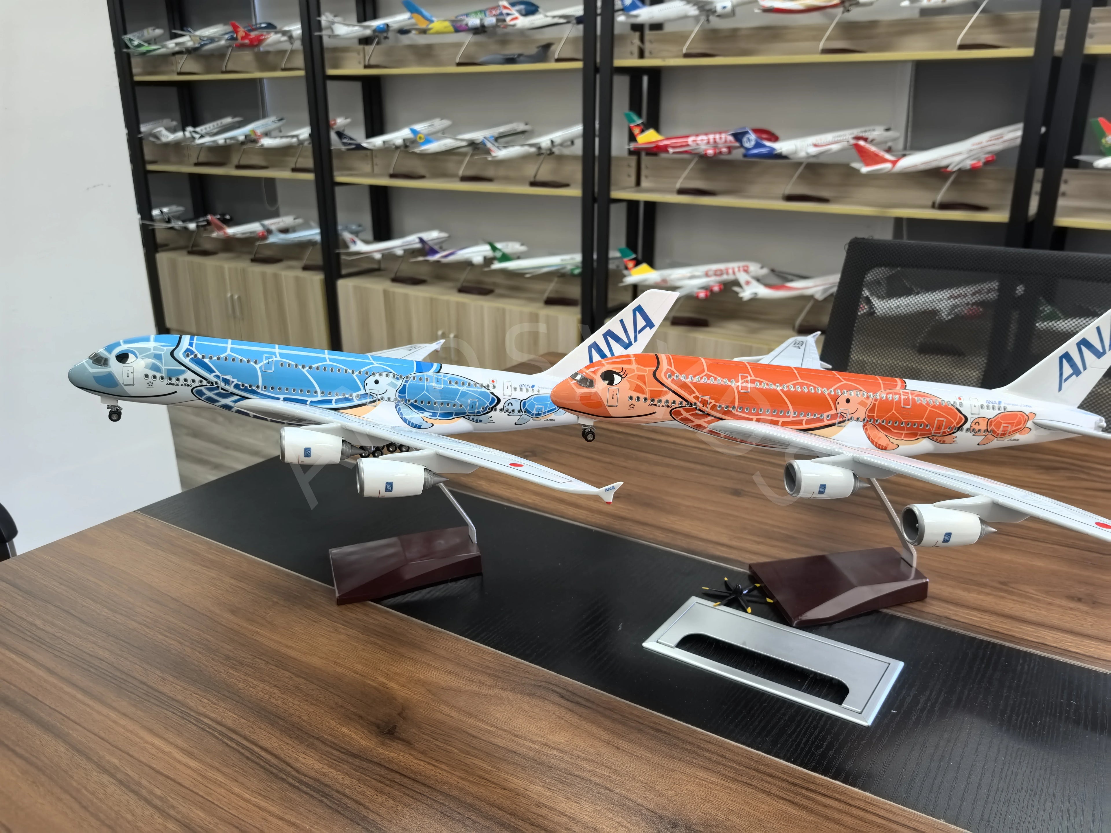 1:160 47CM Japan Air ANA Toys Airbus A380 Model Plane Cartoon Sea Turtle Airlines Diecast Airplane Aircraft for Decoration