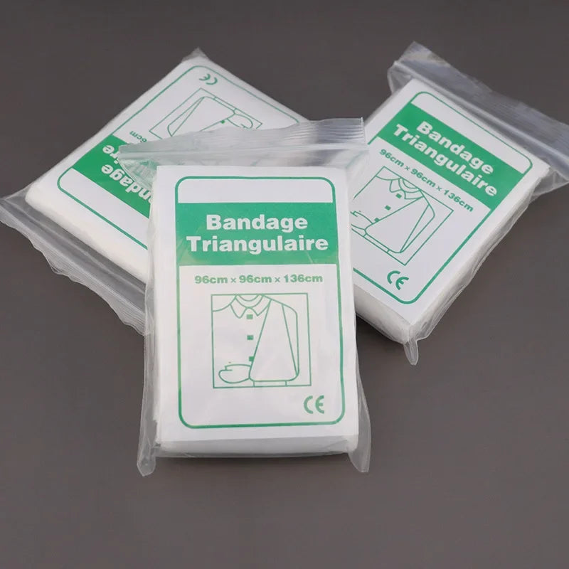 10Pcs Outdoor Emergency Self-rescue Survival Triangular Bandage Bandaging Bandage Hemostatic Non-woven Fabric 96x96x136cm