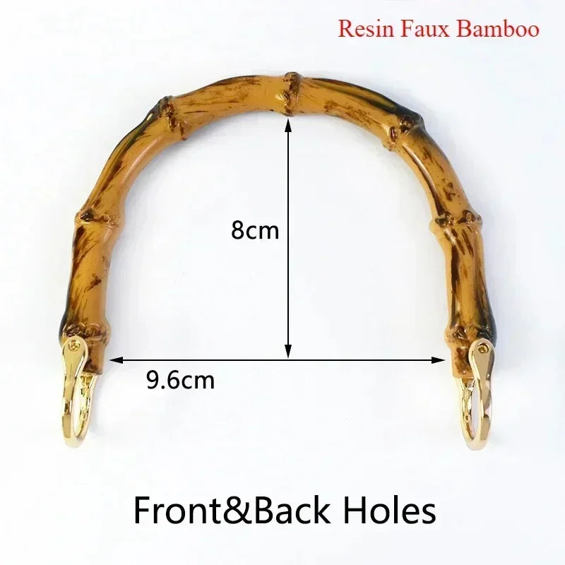 1-5Pcs Deepeel 9/10/12cm Imitation Bamboo Handle for Handbag Purse Kiss Clasp Wallet Woven Bags Handles DIY Crafts Accessories