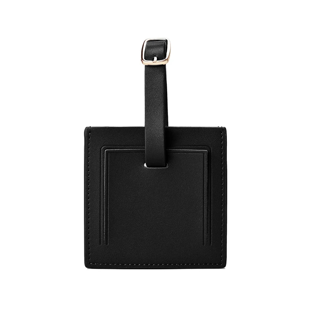Customized name leather luggage tag travel case anti-loss sign leather sign square boarding pass