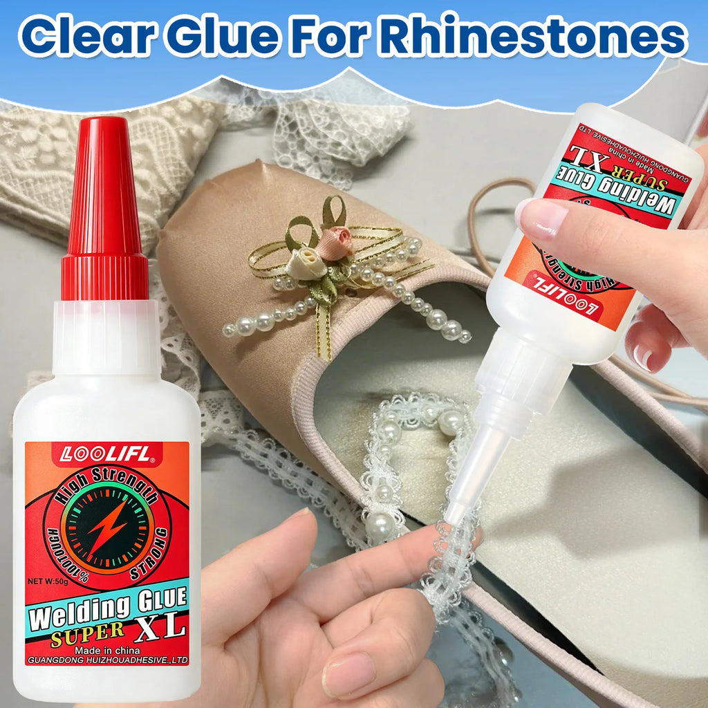 LOOLIFL 50g Oily Welding Super Glue Flexible Waterproof DIY Handcraft Adhesive for Leather Plastic Shoe Model Handmade Repair