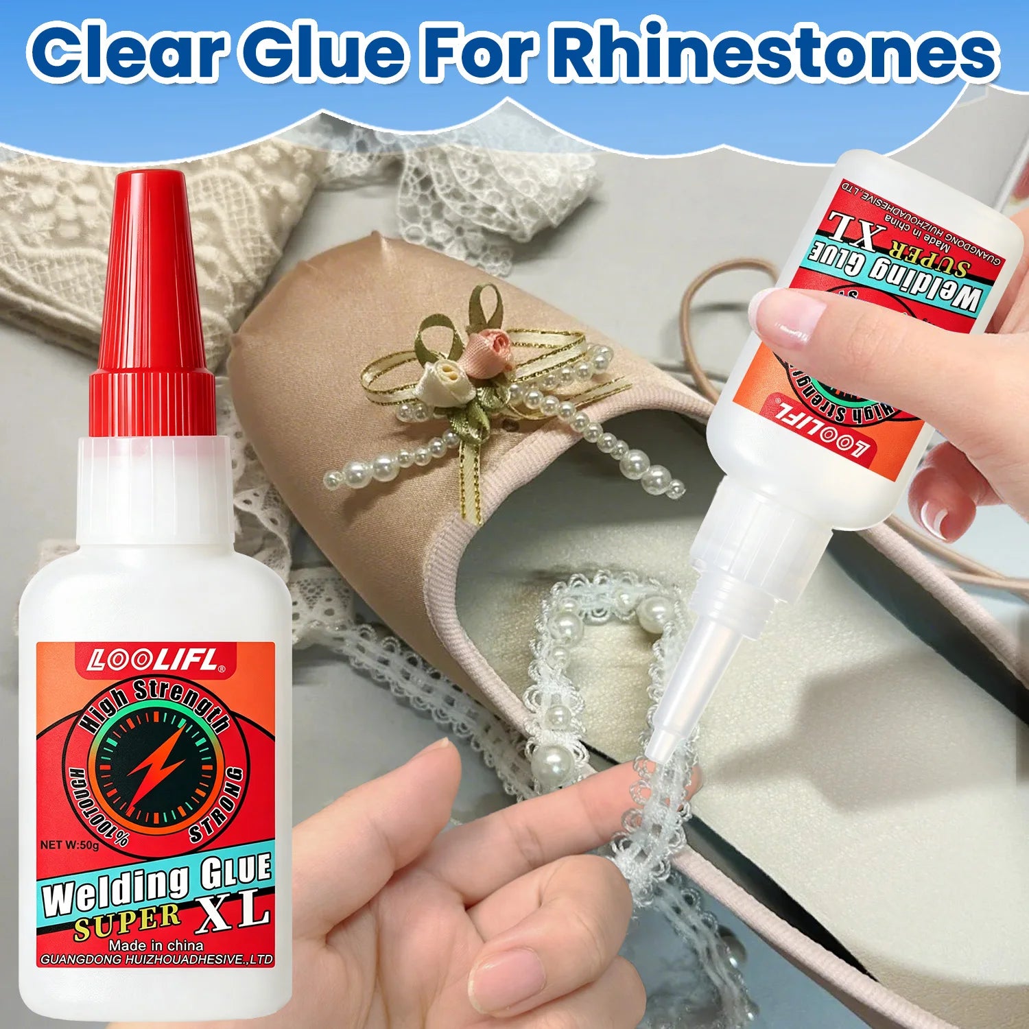 LOOLIFL 50g Oily Welding Super Glue Flexible Waterproof DIY Handcraft Adhesive for Leather Plastic Shoe Model Handmade Repair