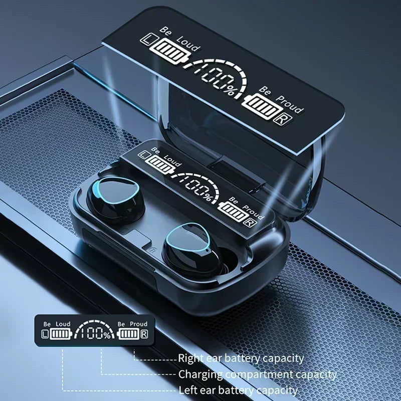 New Bluetooth headset M10 hands-free LED Dispay headset Bluetooth HiFi stereo music wireless earplug waterproof game headset