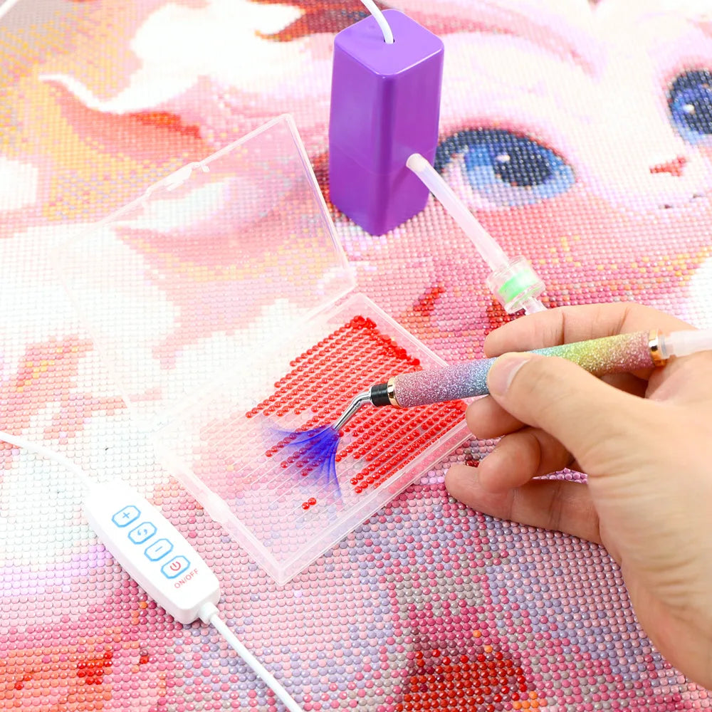 DIY Electric Diamond Art Painting Pen Set Portable Vacuum Diamond Painting Pen Kit USB Powered Diamond Suction Device for Craft
