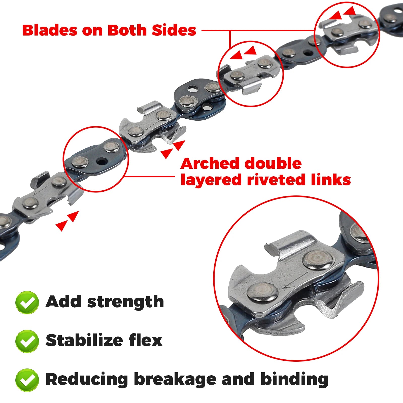 1Set 53 Inch Hand Rope Chain Saw Sharp Manual Tree Limb Chain Saw with 68 Teeth Folding Pocket Rope Chainsaw Tree Cutting Tools