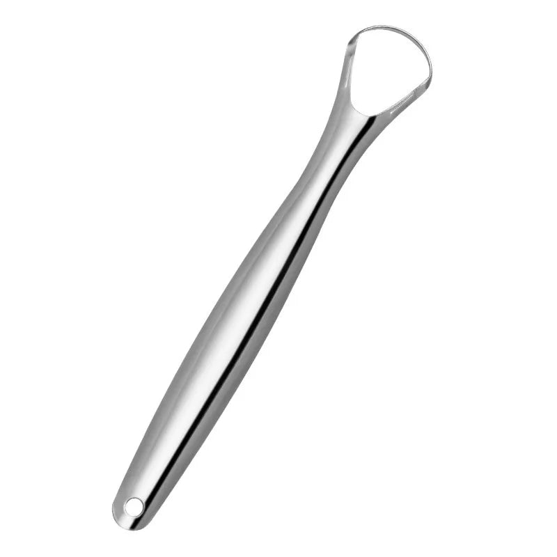 1Pcs Portable Single Layer Tongue Scraper Reusable Stainless Steel Oral Mouth Brush Tongue Scraper Fresh Breath Maker