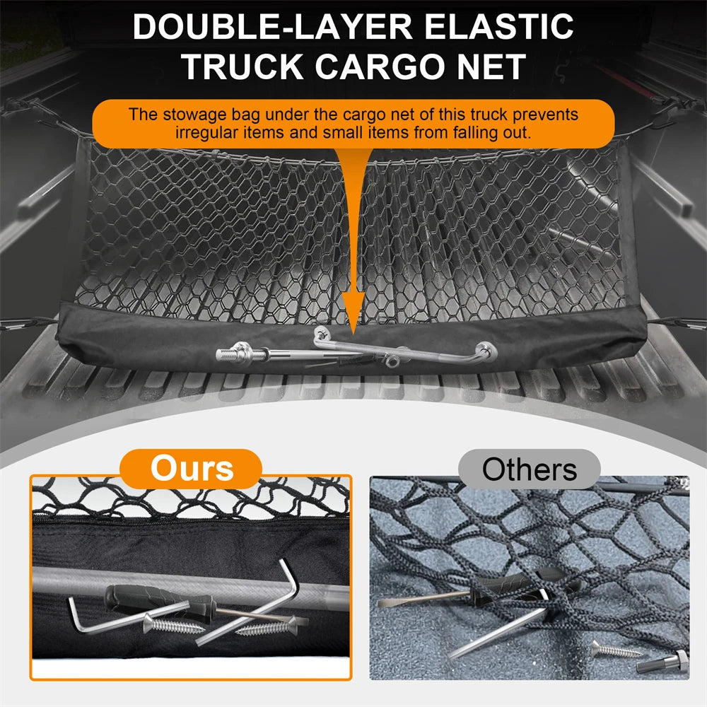 Car Trunk Net Elastic Luggage Net Cargo Organizer Storage For Chevy Silverado GMC Sierra Tretchable Car Mesh Network Pocket