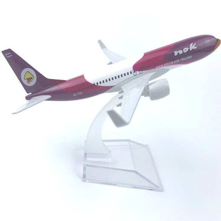 6Inch 16CM Aircraft Model B737 Thailand Nok Air Toy Plane Alloy Metal Diecast Airplane With Base Collection Display Gifts
