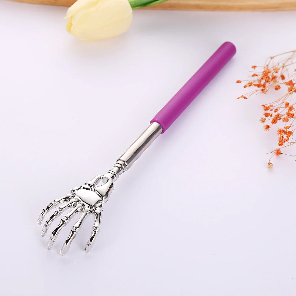 Adjustable Stainless Steel Back Scratcher with Retractable Claw for Portable and Convenient Massage and Tickle Relief