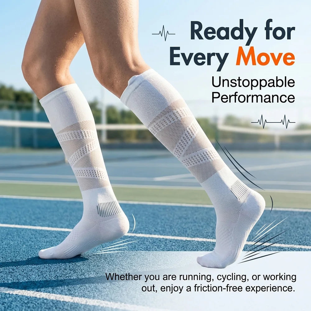 1/3 Pairs Women Summer Thin Mesh Knee High Compression Socks Anti-Odor Athletic Socks Tennis Running Yoga Sports Socks Stockings