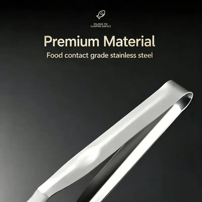 Stainless Steel Serving Tongs Fish Gripper Pizza Clip Grill Tongs Heat Resistant For Steak Frying Salad Kitchen Cooking Tool